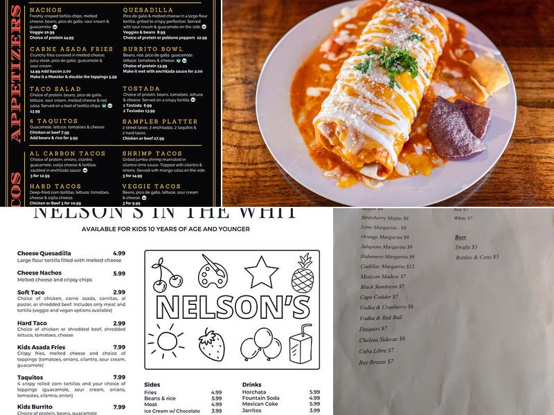 Nelson's Taqueria + Nelson’s in the Whit Menu