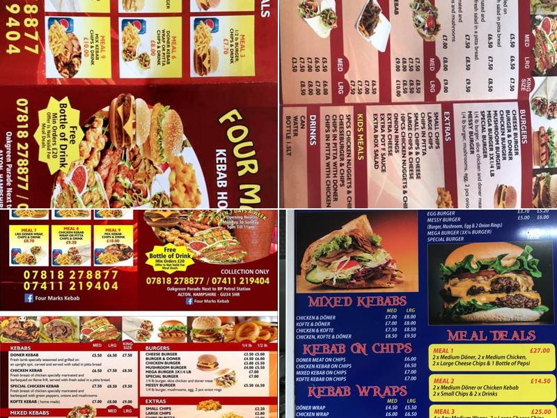 Four marks kebab Menu