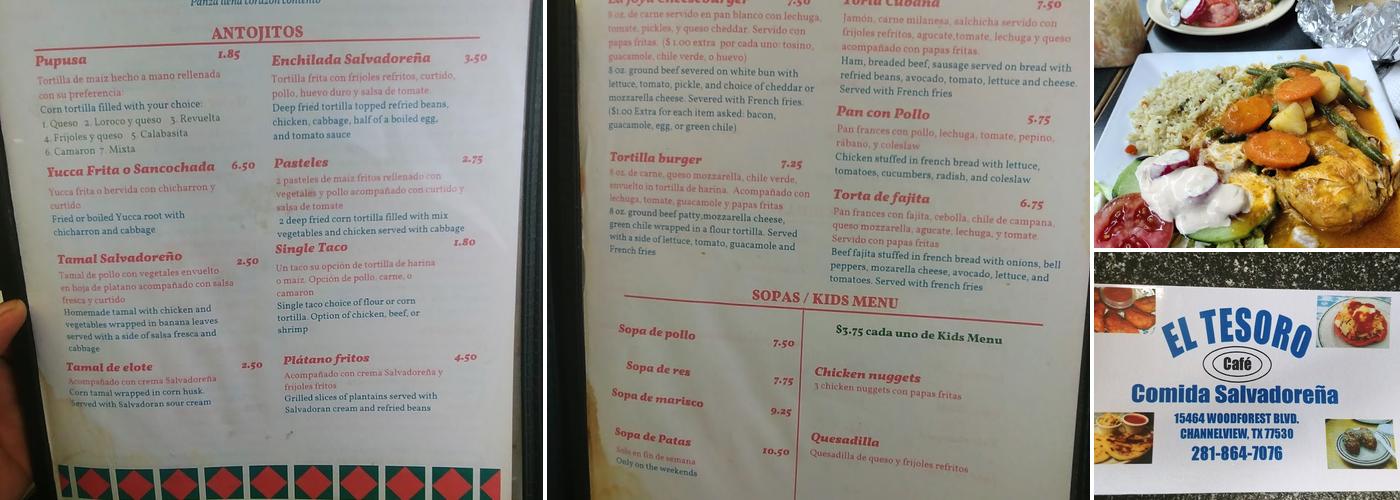 El Tesoro Café Menu