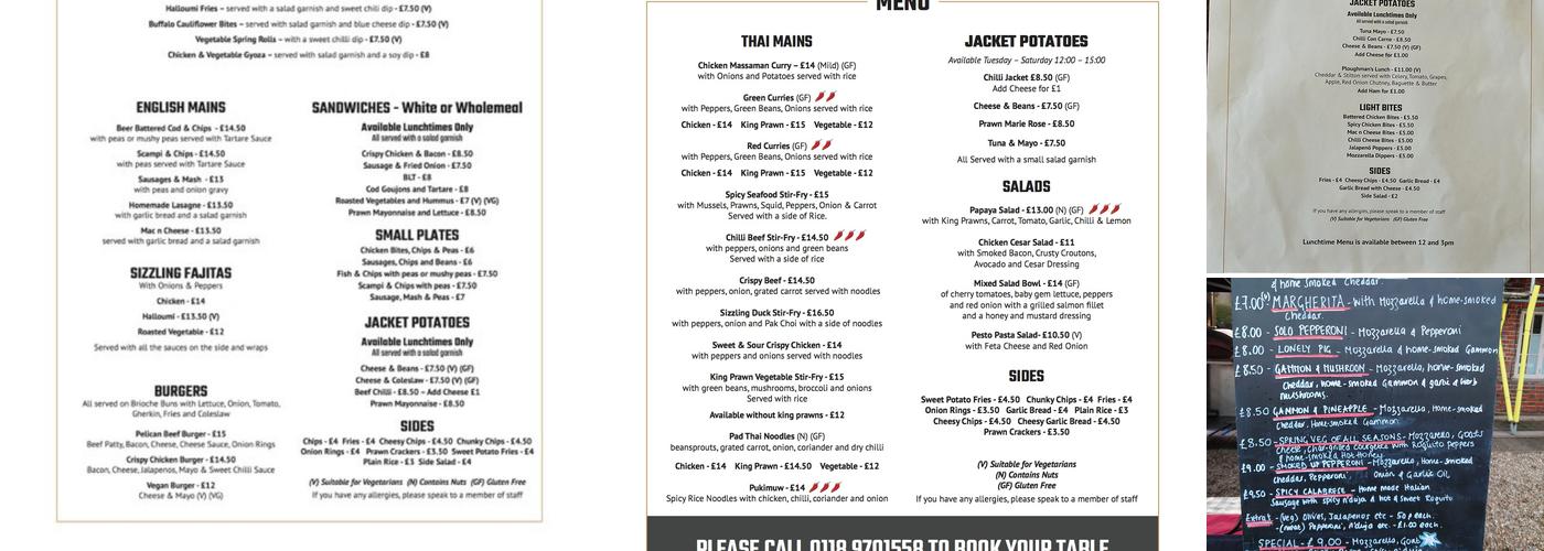 The Pelican Menu