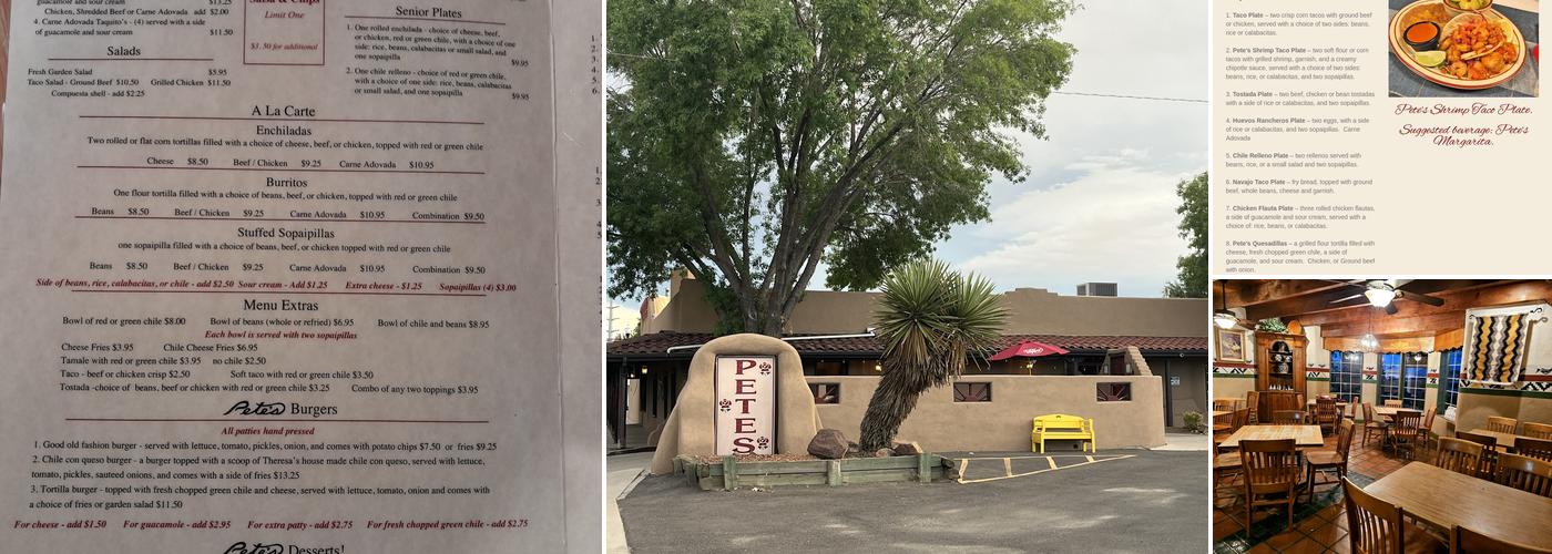 Pete's Cafe Menu