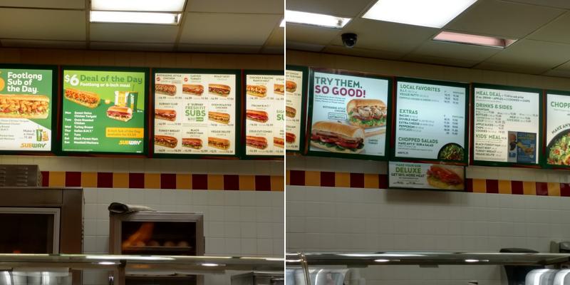 Subway Menu