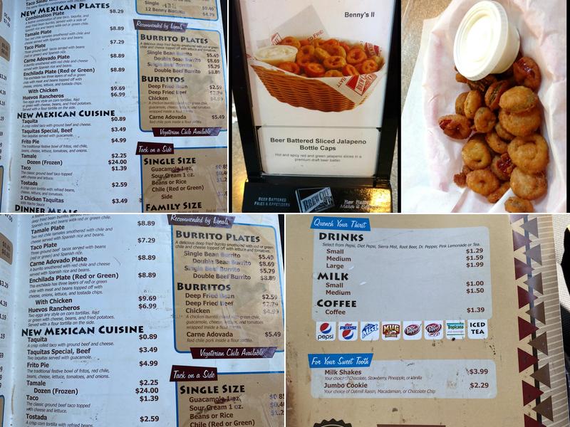 Benny's II Menu