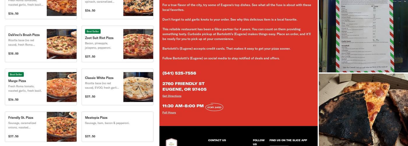 Bartolotti's Menu