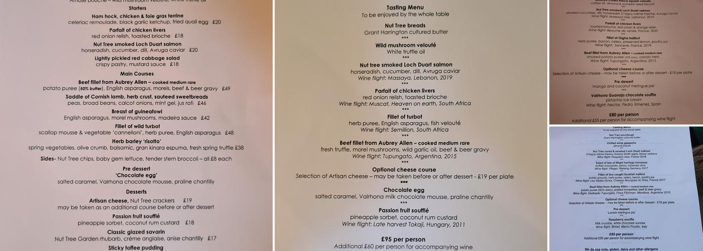 Nut Tree Inn Menu