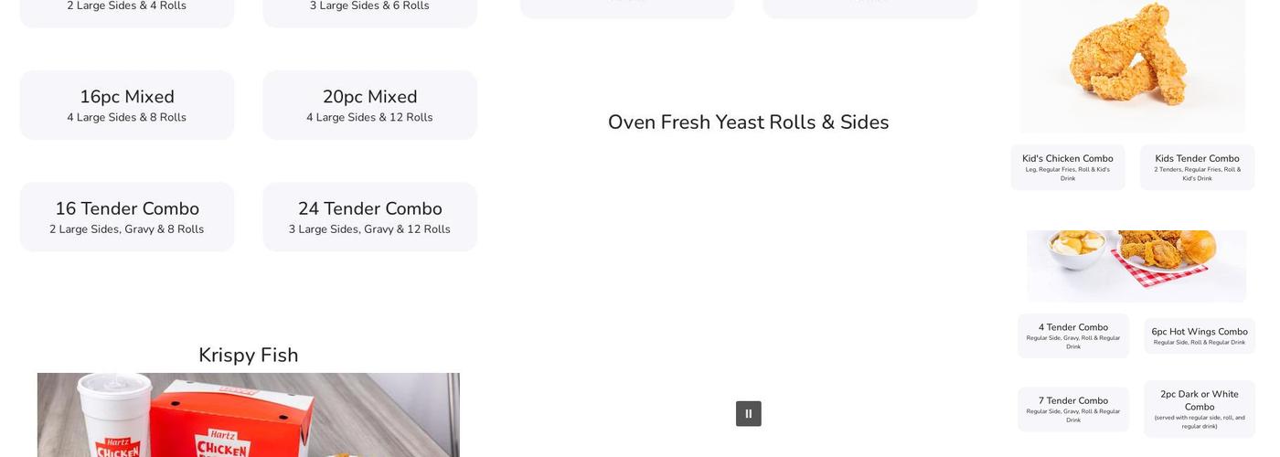 Hartz Chicken Buffet Menu