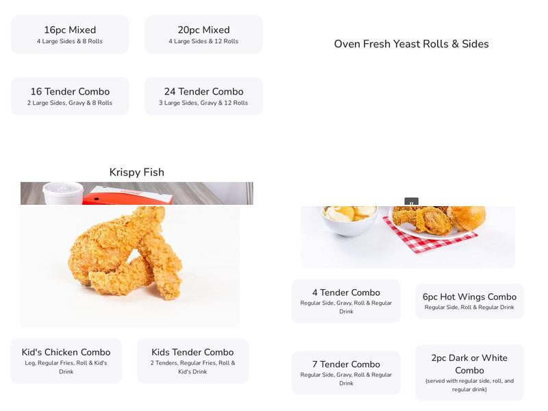 Hartz Chicken Buffet Menu