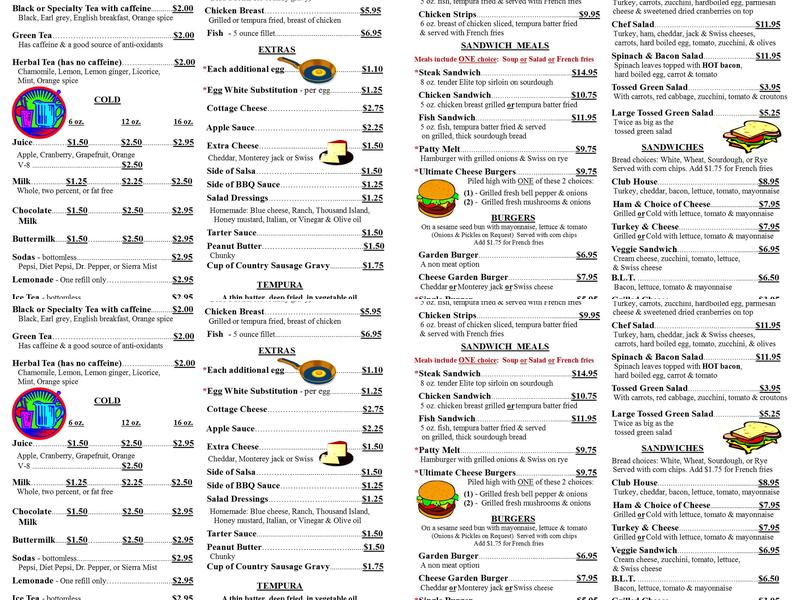 McKenzie Cafe Menu
