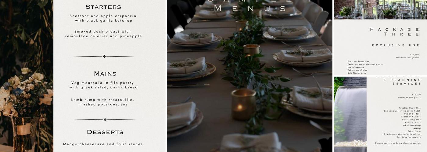 The Brasserie at the Chesterton Hotel Menu