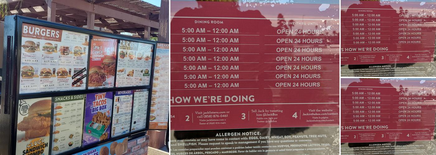 Jack in the Box Menu