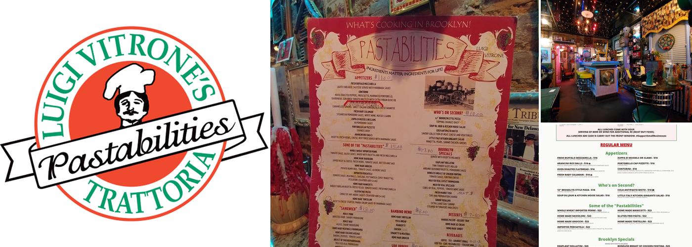 Luigi Vitrone's Pastabilities Menu