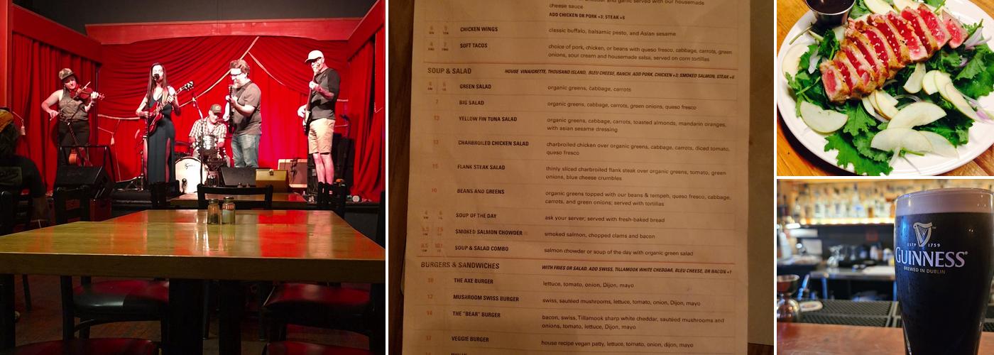 The Axe and Fiddle Menu