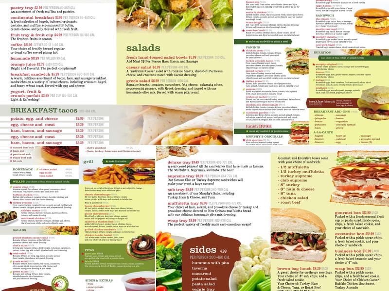 Murphy's Deli Menu