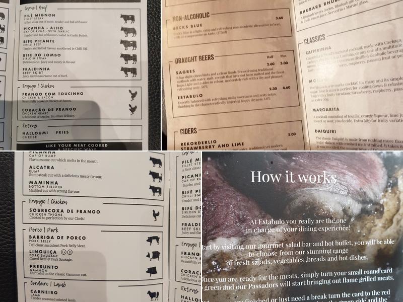Estabulo Rodizio Bar & Grill Menu