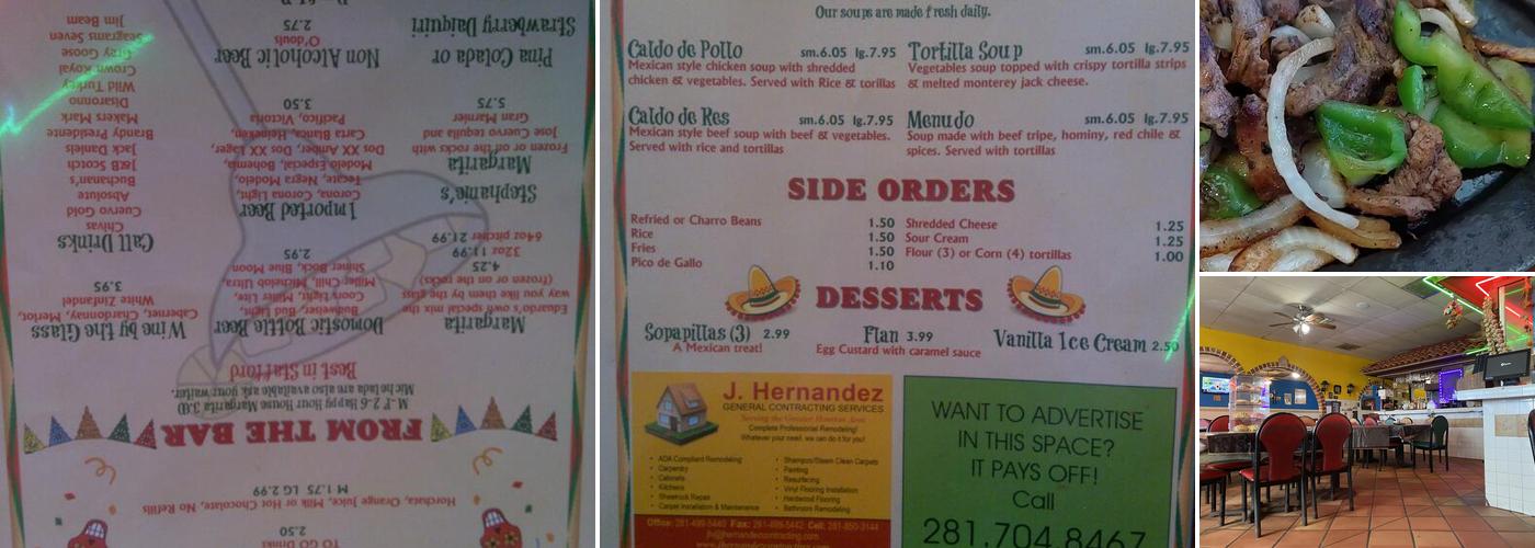 Eduardo's Mexican Restaurant Menu