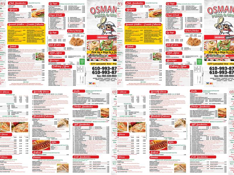 Osman's Pizza & Grill Menu