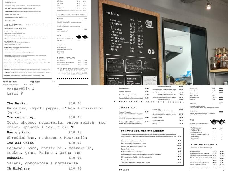 The Curious Coffee Company Menu