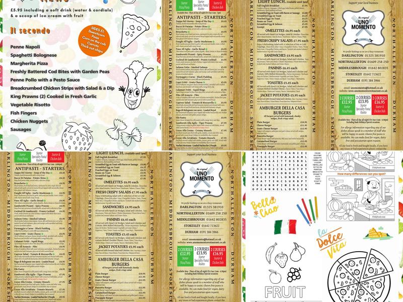 Uno Momento Stokesley Menu