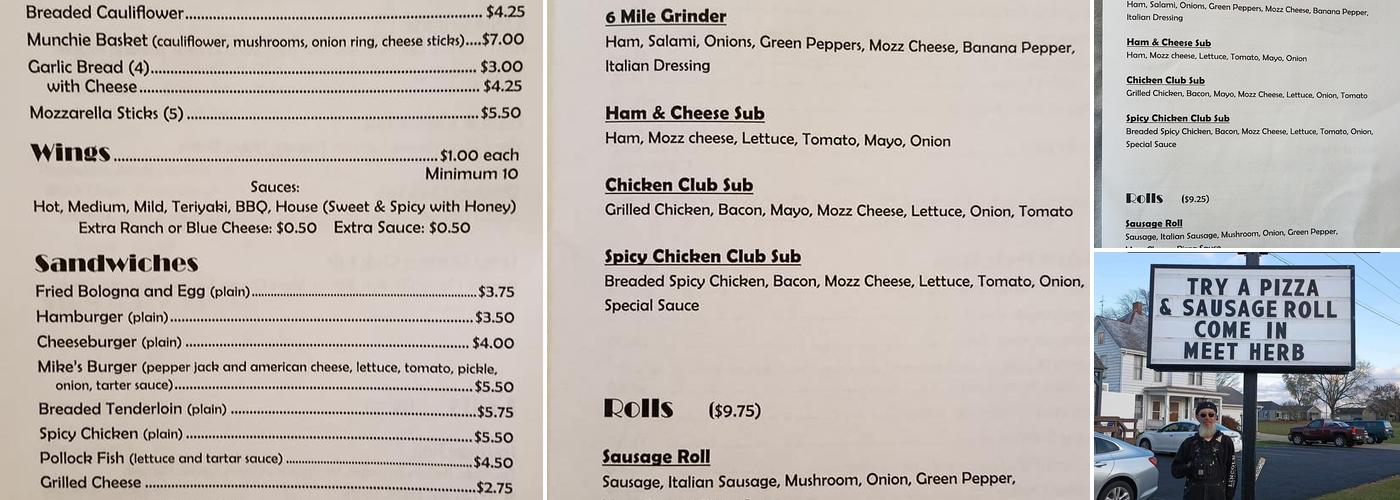 6 Mile Bar & Pizzeria Menu