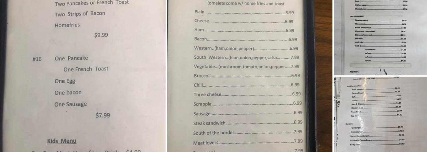 Ridge Restaurant Menu