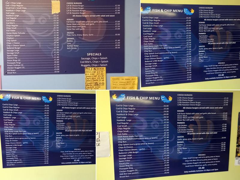 Bassletons Fish Bar Menu