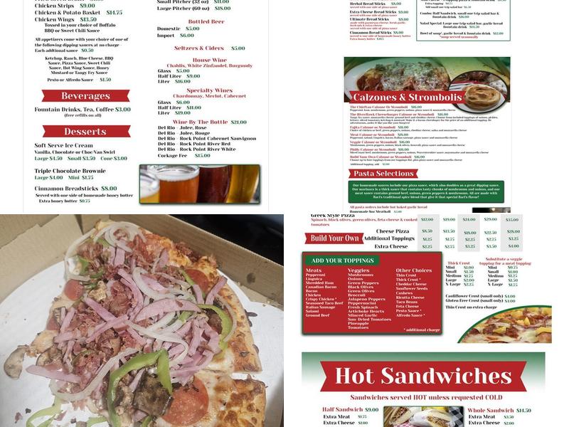 Baci's Pizza & Pasta Menu