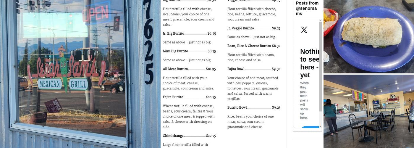Señor Sam's Menu