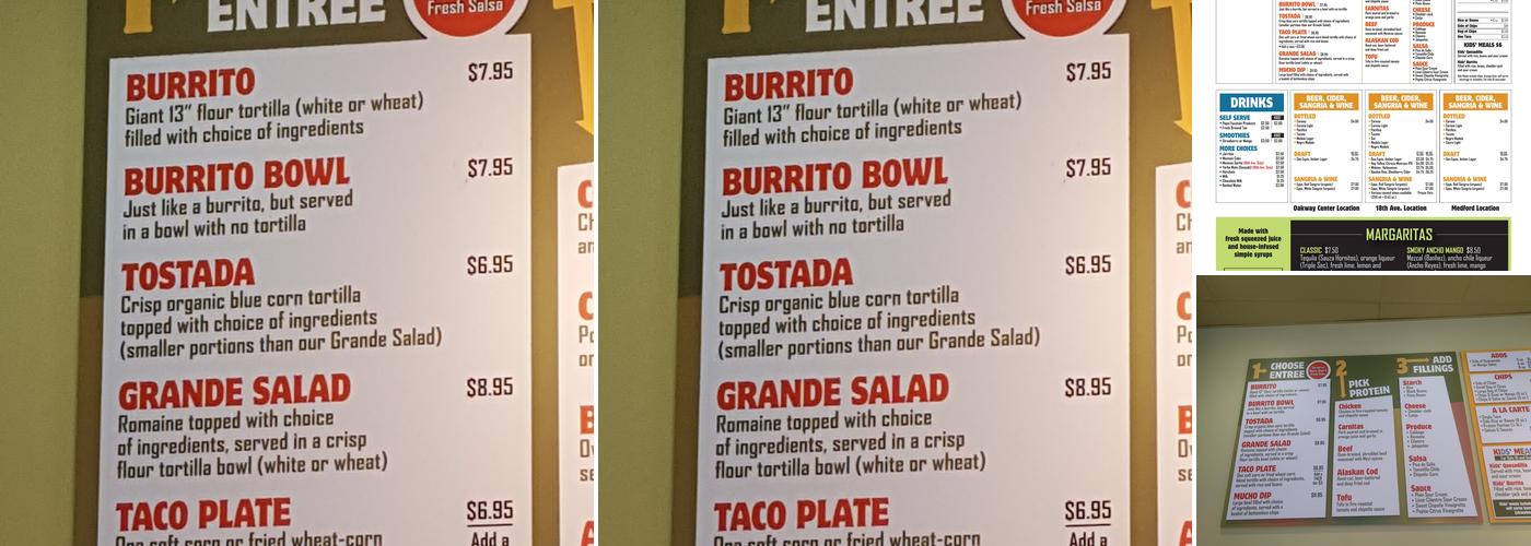 Mucho Gusto Mexican Kitchen Menu