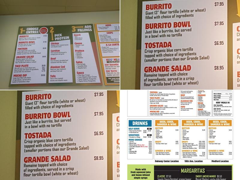 Mucho Gusto Mexican Kitchen Menu