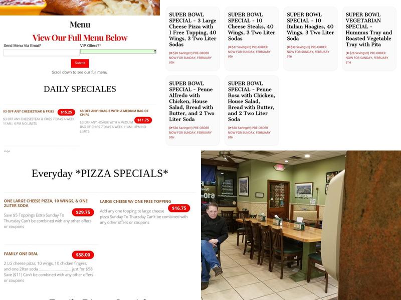 Boston Style Pizza Menu