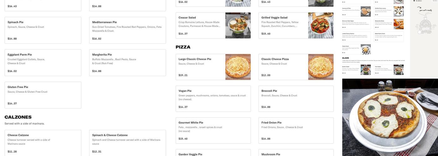 Shalom Pizzeria Menu