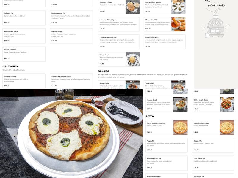 Shalom Pizzeria Menu