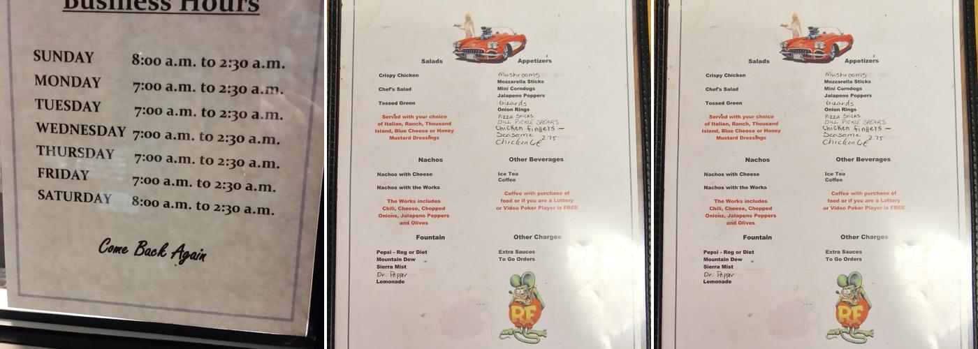 Time Out Sports Bar And Grill Menu