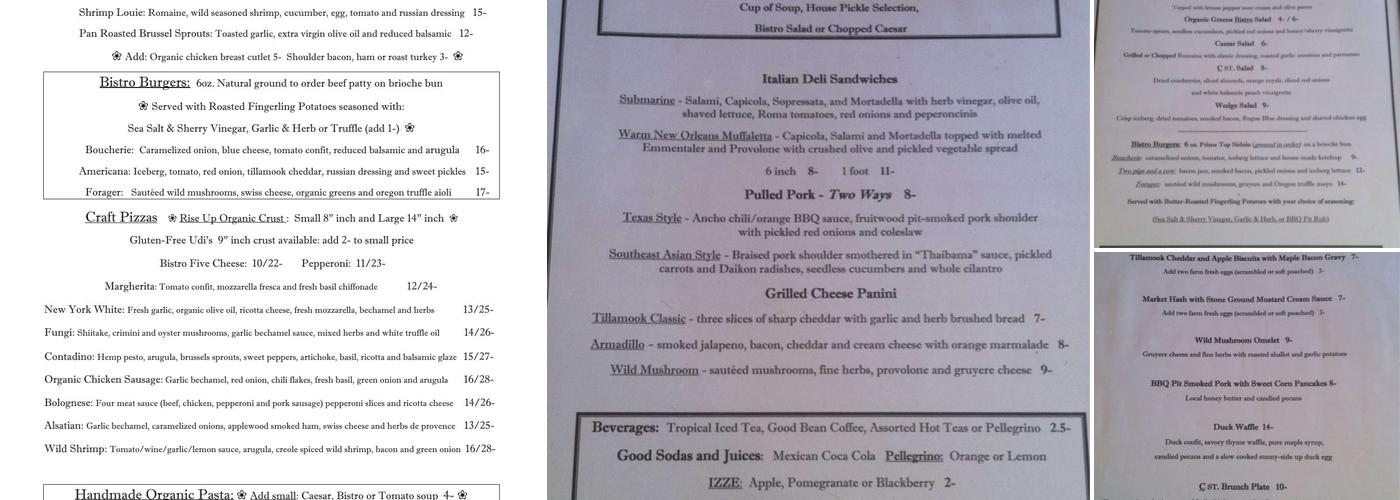 C St. Bistro Menu