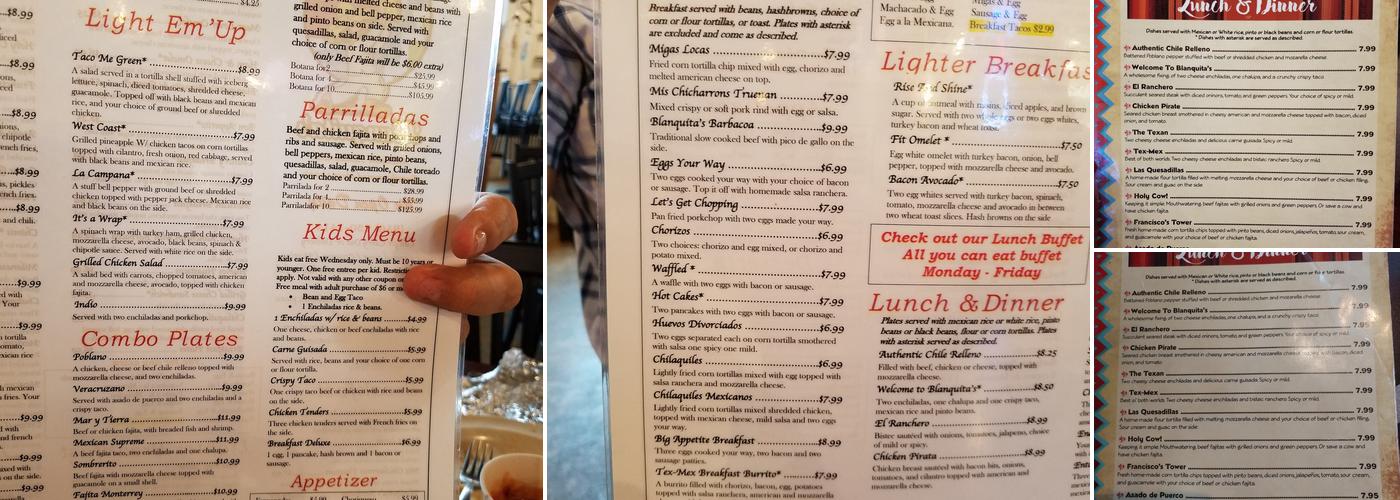 Blanquitas 3 Menu