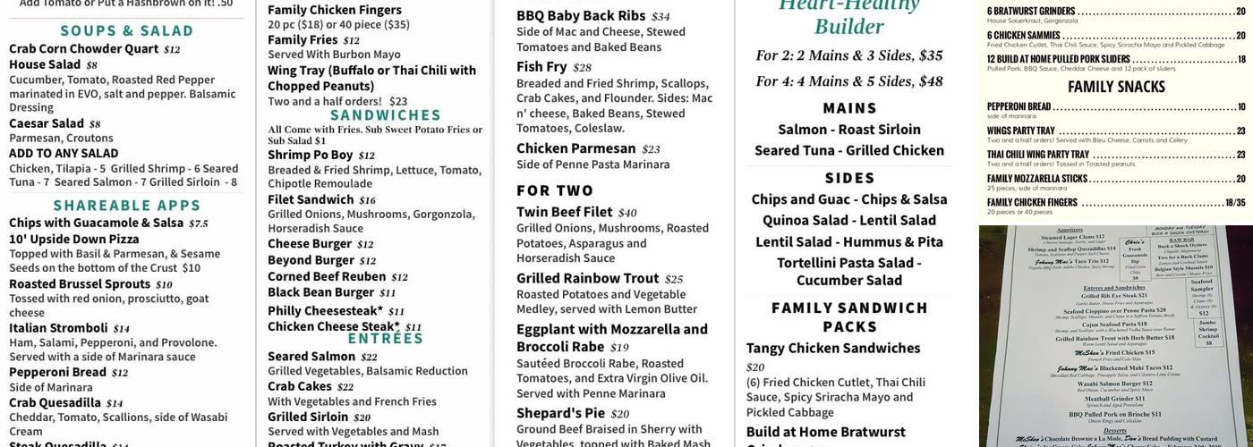 McShea's Restaurant & Bar Menu