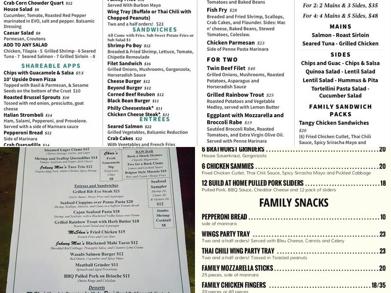 McShea's Restaurant & Bar Menu