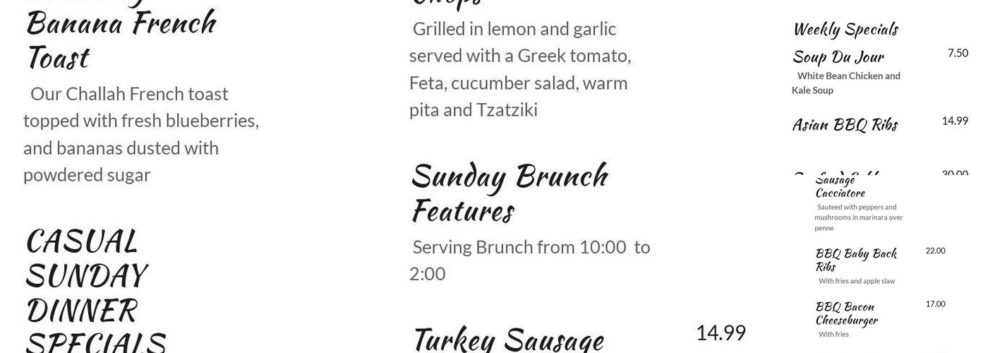 Ryan Christopher's BYOB Menu