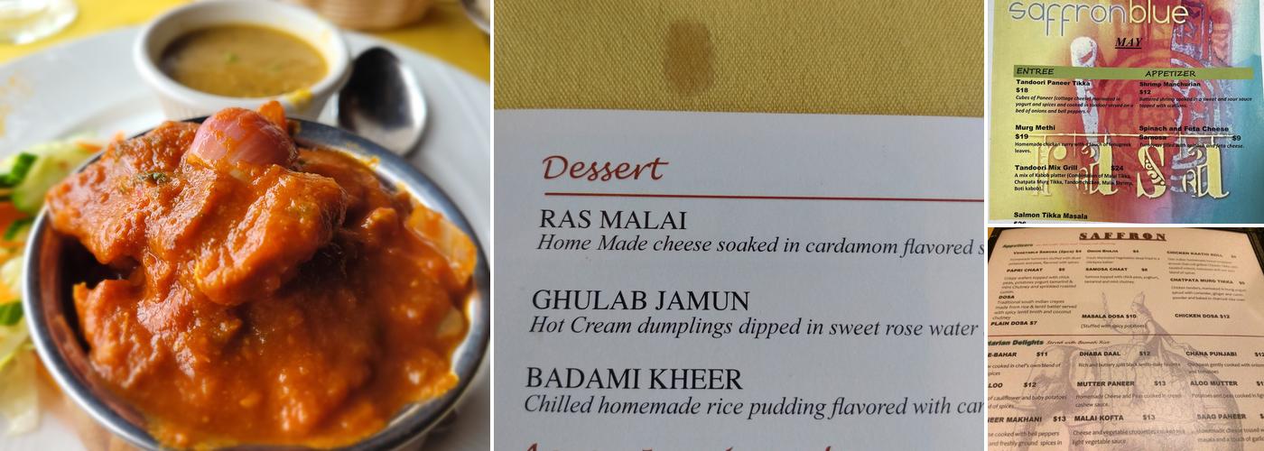 Saffron Indian Kitchen Menu