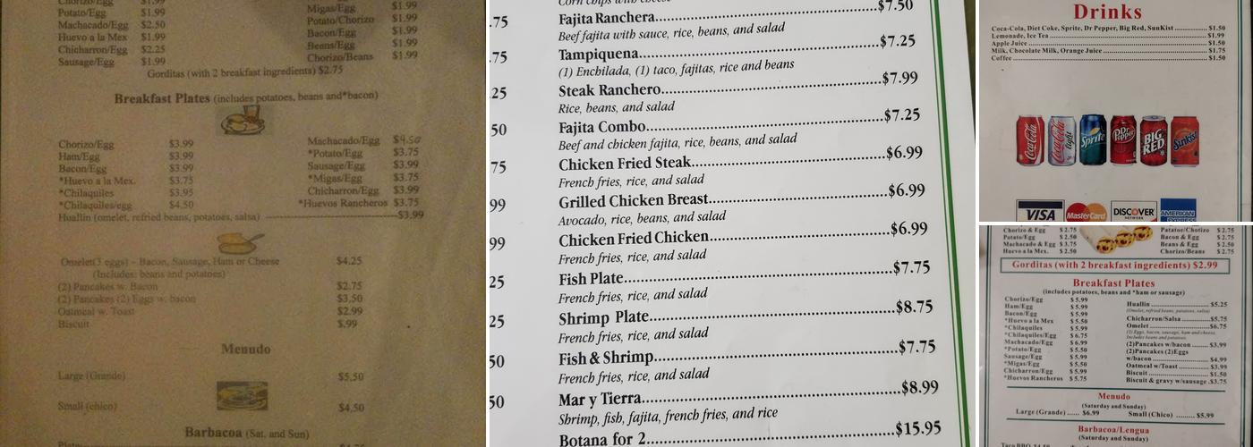 Cazuelas Menu