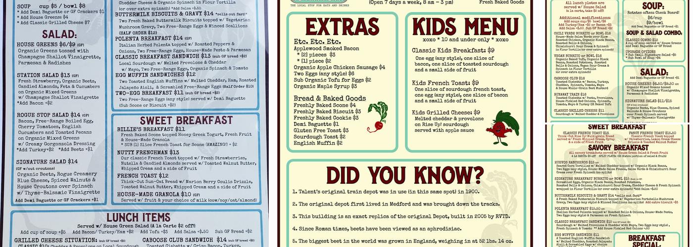 Sweet Beet Station Menu