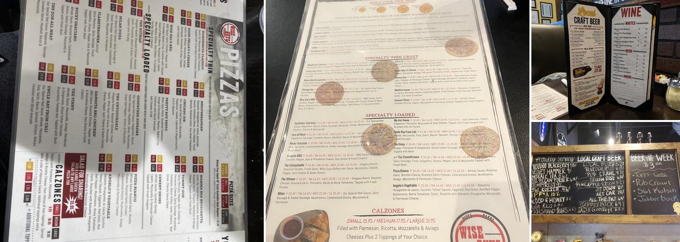 Wise Guys Pizzeria Menu