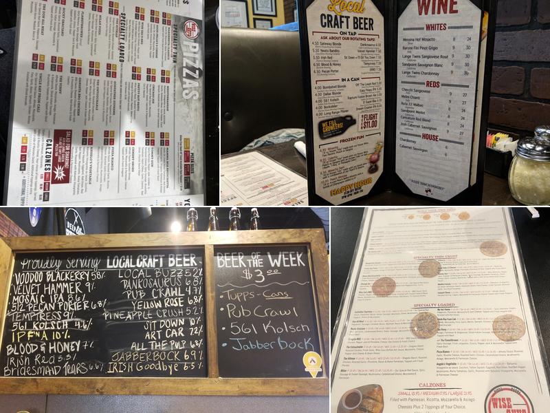 Wise Guys Pizzeria Menu