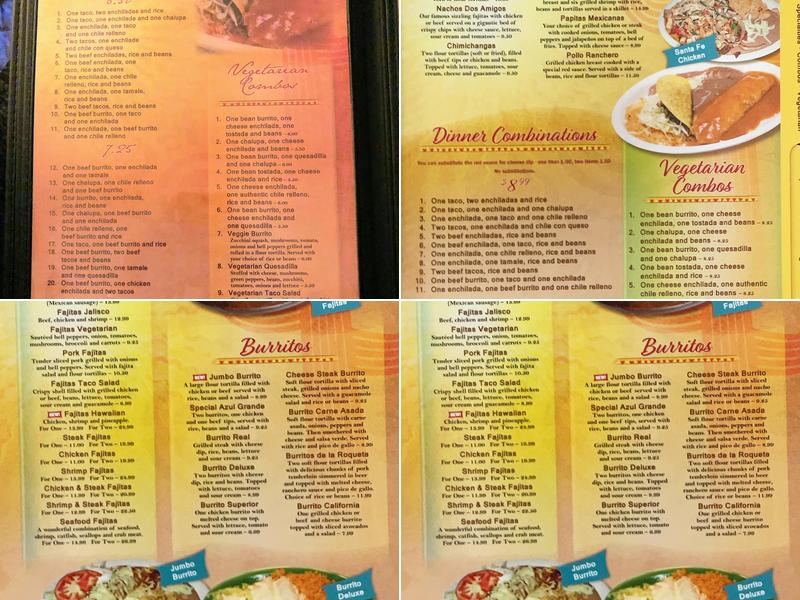 Dos Amigos Mexican Restaurant Menu