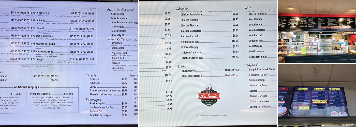 La Scala Pizzeria Menu