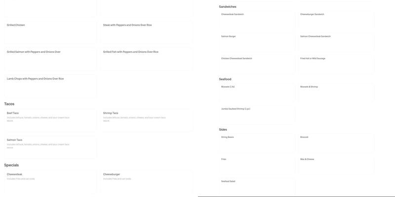 Deja Vu Bar & Grille Menu