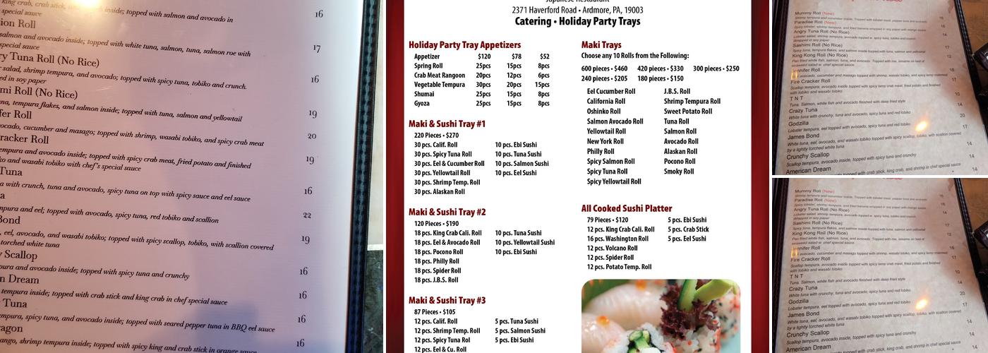 Herosame Japanese Restaurant Menu