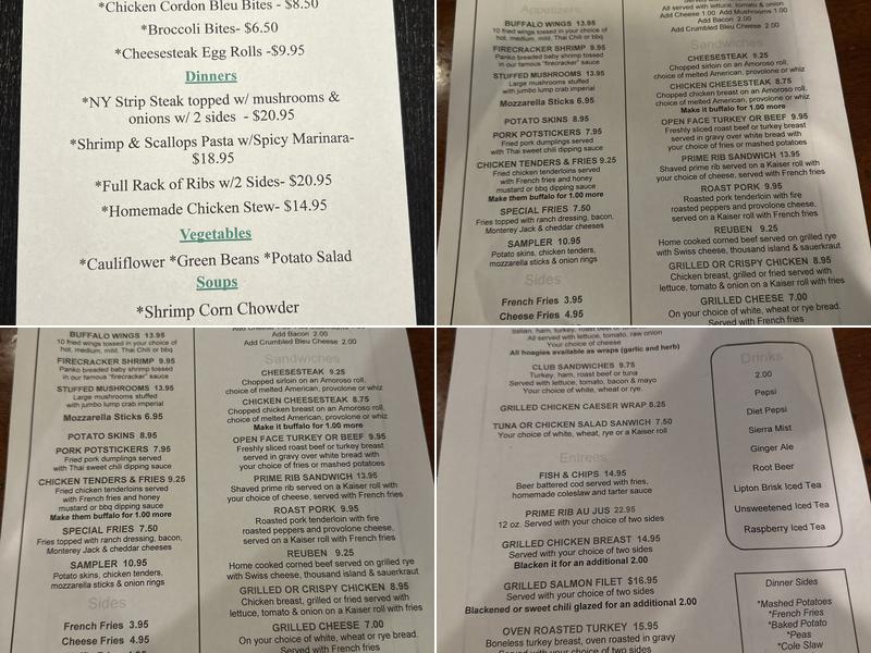 Cawley's Irish Pub & Restaurant Menu