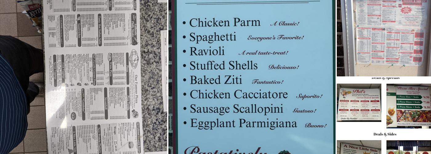 Phil's Famous Pizza & Steaks Menu