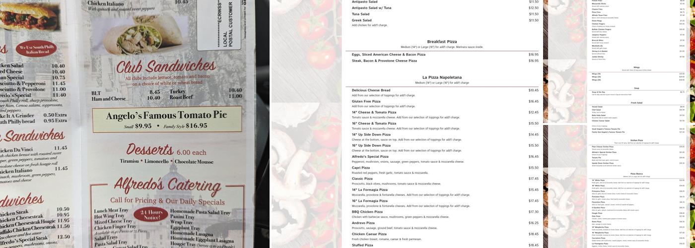Alfredo's Pizza Broomall Menu